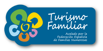 Sello Turismo Familiar. Avalado por la federación española de familias numerosas.
